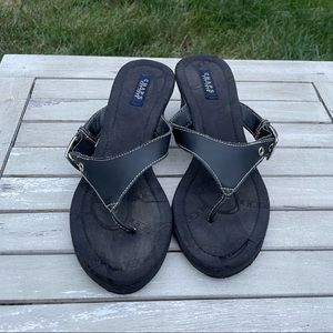 Sandals Black Women's Size 7 Chaps Memory Foam